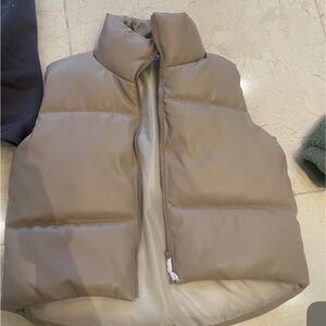 Brand New Tan Puffer Vest